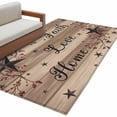thumbnail image 2 of Retro Country Stars Washable Area Rug 4 x 6 ft Faith Love Home Berries Farmhouse Brown Striped, Soft Non Slip Rugs Stain Repellent Indoor Felt Carpet for Living Dining Room Bedroom Home Office, 2 of 9