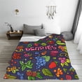 thumbnail image 5 of Honeii Berry Fruits Print Fleece Blanket - Throw Blanket for Bed, Sofa, Couch, Camping, and Travel , Microplush Ultra Soft Warm Blanket-80"x60", 5 of 7