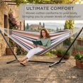thumbnail image 5 of Fenbeli Double Camping Hammock with Stand 2 Person Portable Hammock Bed with Steel Frame and Carry Bag for Backyard Patio Outdoor Poolside, Yellow, 5 of 8