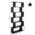 thumbnail image 3 of 6 Tier Bookshelf Storage Display Unit Organizer Room Divider Wood Black, 3 of 10