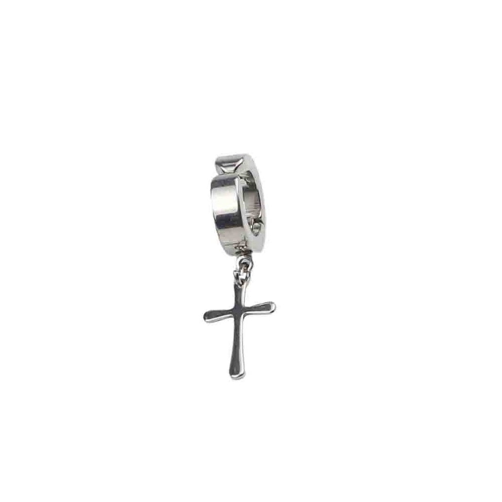 mens fake cross earring