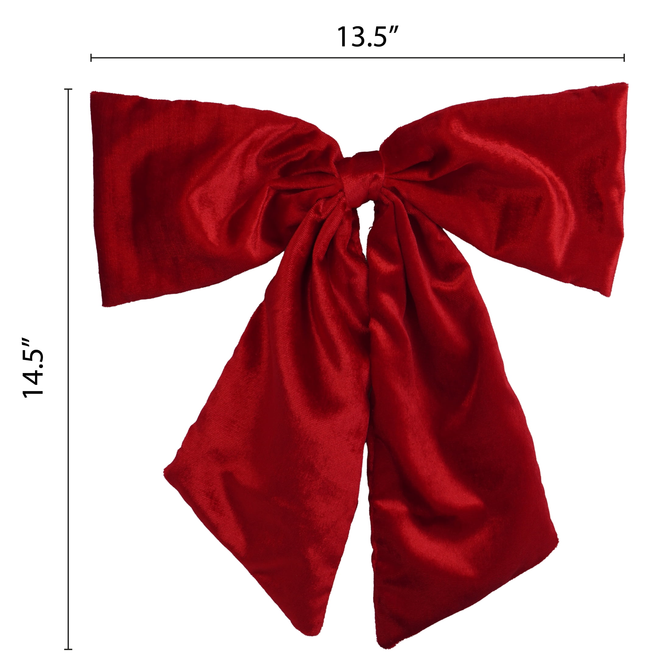 Red Velvet Decorative Christmas Bow, 14", by Holiday Time