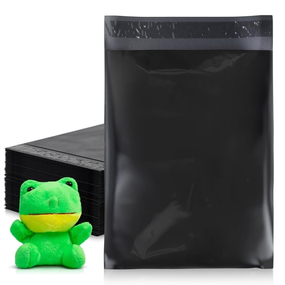 Poly Mailers Shipping Bags, Self Seal Polyethylene Material, Black, 200 count, 19 x 24 in