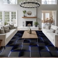 thumbnail image 3 of Area Rug for Living Room, Blue Black Cubes Non-Slip Indoor Large Carpet for Bedroom/Dining Room, Modern Geometric Abstract Art Washable Low-Profile Rectangle Floor Runner Rugs - 6 x 9 Ft, 3 of 8