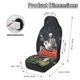thumbnail image 6 of Chririnla Stretch Fit Front Car Seat Cover for Interior Accessories Polyester Fabric Washable Car Front Seat Cushion, Skeleton Playing Guitar on Mushrooms Print, 6 of 11