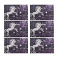 thumbnail image 2 of MKHERT Unicorn in a Purple Magical Forest at Night Placemats Table Mats for Dining Room Kitchen Table Decoration 12x18 inch,Set of 6, 2 of 4