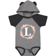 thumbnail image 3 of Inktastic Monogram Letter L Rose Floral Wreath Girls Baby Bodysuit, 3 of 5