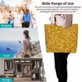 thumbnail image 4 of Ratiio Gold Glitter Print Reusable Grocery Bags - Washable, Foldable, Packable Tote, Large Handles, Heavy Duty, Zippered Top Pouch, 4 of 7