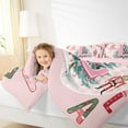 thumbnail image 4 of Homewish Pink Monogrammed L Queen Comforter Set for Teens, Merry Christmas Bedding Sets, Kawaii Xmas Tree Nutcracker Reversible Bedding Comforter Set, Super Cozy Room Decor, 3pcs, 4 of 8