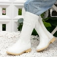 thumbnail image 6 of Ccpelsie Little/Big Girls Knee-High Fashion Boot Side Zipper and Buckle Boots For Toddler Winter Warm Shoes(White,11.5), 6 of 9