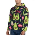 thumbnail image 3 of Fotbe Men's Hoodie with Avocado Love Pattern - Kangaroo Pocket Pullover Hooded Sweatshirt, Perfect for Daily Wear, Travel, and Home-Medium, 3 of 7