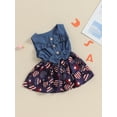 thumbnail image 3 of Suealasg Kids Girl 4th of July Clothes 1T 2T 3T 4T 5T Toddler Girl Summer Casual Outfits Sleeveless Star Flag Print A-Line Beach Dress, 3 of 7