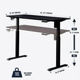 thumbnail image 5 of KOWO 55" K304 Electric Height Adjustable Standing Desk with Hutch and Drawer, Black, 5 of 8