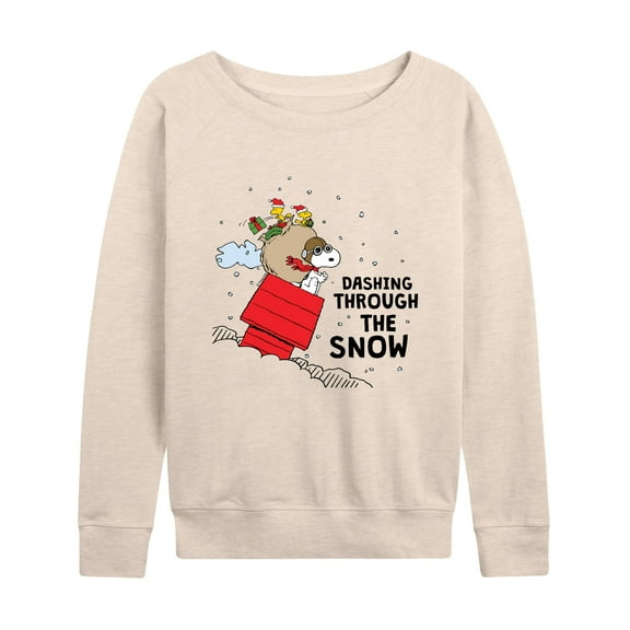 Peanuts - Dashing Through The Snow - Women's Lightweight French Terry Long Sleeve Shirt