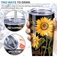 thumbnail image 3 of Athenstics 20oz Sunflower Cup Tumbler with Straw and Lid Stainless Steel Insulated Travel Mug Double Wall, 3 of 6