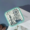 thumbnail image 4 of Autua Lighthouse Ship Compass Jewelry Box for Necklace, Ring, Earring - Bridesmaid Gifts and Travel Essential - Compact Size - Multiple Storage Spaces - Zipper Closure - Ideal Gift for Women Green, 4 of 5