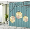 thumbnail image 5 of Ambesonne Teal Shower Curtain, Oriental Hanging on Tree Art, 69"Wx84"L, Pale Yellow Teal, 5 of 5