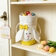 thumbnail image 6 of Hyknon Easter Bunny Bag, Plush Drawstring Bag with White Rabbit Ears Bow, Cute Multi-Purposes Gift Bags Candy Snack Pouch Jewelry Packing Pouches for Easter Egg Hunts Party Decorations, Yellow, 6 of 6
