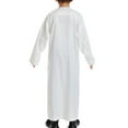 thumbnail image 5 of Boy's Muslim Thobe Arab Islamic Kaftan Half Zip Embroidered Robe Islamic Arabic Abaya Ethnic Dress With Pockets, 5 of 7