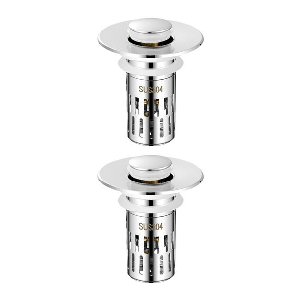 2 piezas Fregadero de lavabo de baño Fuerza de desagüe de fregadero, cocina, con cesta de filtro, receptor de cabello para del baño del