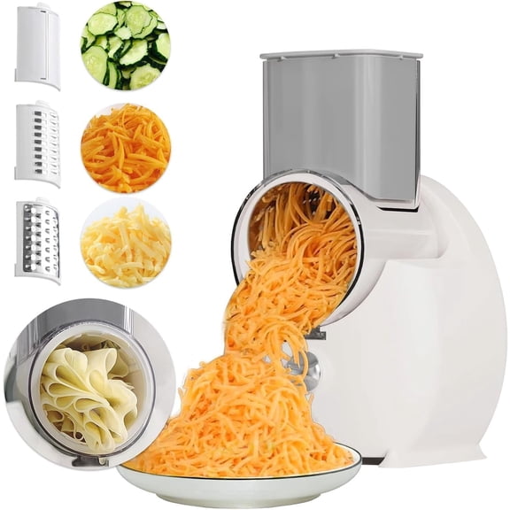 Electric Cheese Grater,Upgrade Electric Vegetable Slicer Shredder with 3 Changeable Blades,Salad Shooter Electric Slicer/Shredder,Electric Cheese Grater for Block Cheese Fruit Veggies Nuts