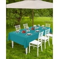 thumbnail image 3 of Outdoor Tablecloth with Umbrella Hole and Zipper Teal Blue Rectangle Outdoor Tablecloths 60x102 Waterproof Outside Table Cloths Solid Color Patio Table Cover for Outdoor Tables Picnic Garden, 3 of 6