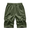 thumbnail image 4 of Tuphregyow Men Cotton Drawstring Casual Cargo Shorts Athletic Hiking Knee Length Shorts Lightweight Sports Gym Running Shorts Quick Dry Workout Shorts with Button Pockets Solid Army Green S, 4 of 5