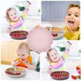thumbnail image 3 of Plato de cena para niños, plato suave de silicona para niños pequeños, vajilla de entrenamiento para bebés, bandeja de comida complementaria para niños, suministros para comer, púrpura tholdsy BA000379-06, 3 of 7