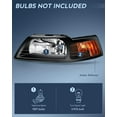 thumbnail image 2 of Nilight Headlight Assembly for 1999 2000 2001 2002 2003 2004 Ford Mustang Headlamps Replacement Black Housing Amber Reflector Driver and Passenger Side, 2 Years Warranty, 2 of 8