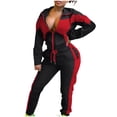 thumbnail image 1 of Aqestyerly Ensembles Lounge pour Femmes Manches Longues Mode Femmes Col Rabattu Décontracté Couleur Unie Chandail à Manches Longues + Ensemble Pantalon, 1 of 7