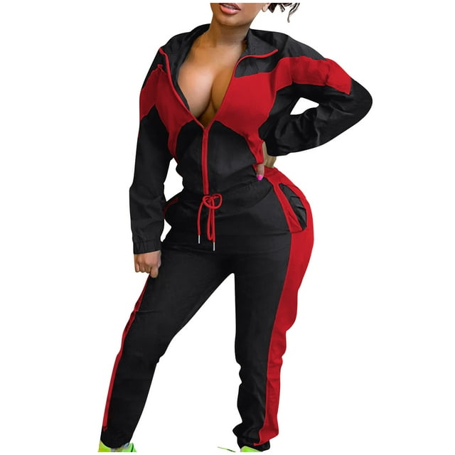 Aqestyerly Ensembles Lounge pour Femmes Manches Longues Mode Femmes Col Rabattu Décontracté Couleur Unie Chandail à Manches Longues + Ensemble Pantalon