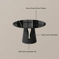 thumbnail image 5 of POVISON-47"Modern Round Kitchen Dining Table For 4, Glossy Black Sintered Stone Round Dining Table, Solid Black Carbon Steel Base, 5 of 8