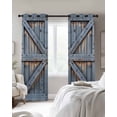 thumbnail image 4 of Farmhouse Wood Grain Blackout Curtains for Bedroom Living Room Darkening Curtains 96 Inches Long Vintage Country Barn Gate Textured Window Curtain 2 Panels Set Window Treatment Grommet Drapes 52"x96", 4 of 9