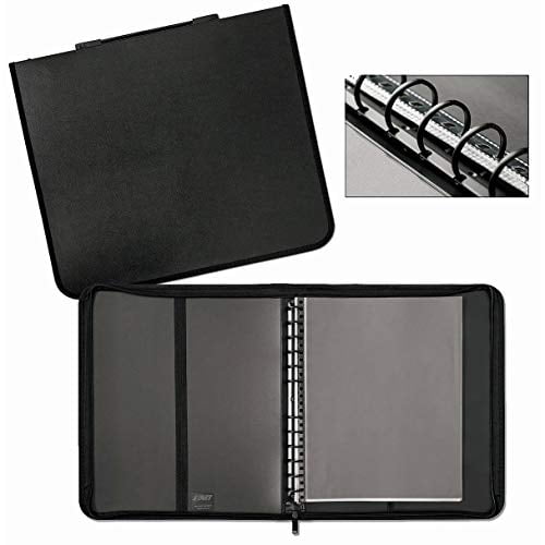 Prat Start 1 Presentation Case, Buffalo-Grain Cover, Multi-Ring Binder with 10 Sheet Protectors, Spine-Mounted Handle, 24 X 18 inches, Black (S1-2241)