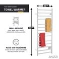 thumbnail image 6 of ANZZI Elgon 14-Bar Carbon Steel Wall Mounted Electric Towel Warmer Rack in White, 6 of 9