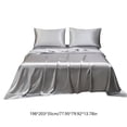 thumbnail image 3 of Tyidzon Bedding Soft Solid Matte Satin Hotel Luxury Silk Sheet Set Dull Deep Pocket Fitted Sheet Flat Sheet Pillowcase, 3 of 6