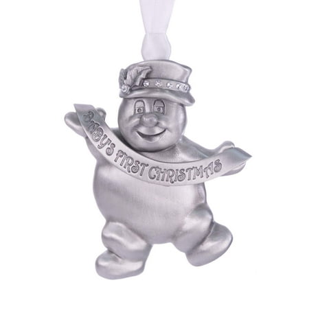 2.5 Inch Snowman Bell Ornament - Baby's first Christmas Snowman Ornament with Austrian Chrystals made in USA