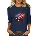 thumbnail image 2 of Dazajoo 2025 USA Flag for Women Plus Size Shirts Independence Day Crew Neck Tunic Tops Womens 4th of July Summer Patriotic Loose T-shirt,Navy,L, 2 of 6