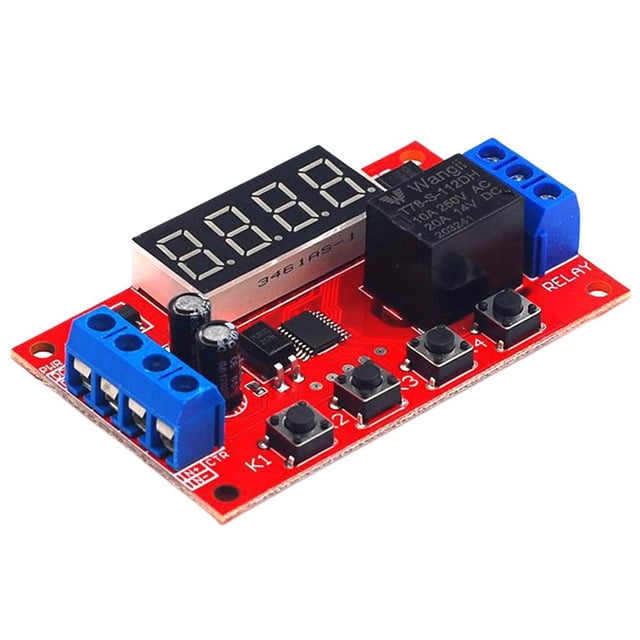 Módulo de relé 12V Interruptor de control de temporizador programable de retardo de tiempo ajustable