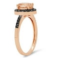 thumbnail image 2 of Dazzlingrock Collection 14K Oval Cut Morganite & Round Black Diamond Ladies Halo Bridal Engagement Ring, Rose Gold, Size 8, 2 of 4