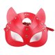 thumbnail image 1 of Máscara de gato para mujer, máscara de media cara con orejas de gato de cuero, accesorio para disfraz de cosplay, rojo, rojo, 1 of 5