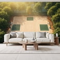 thumbnail image 2 of Basketball Wallpaper Sunlit Outdoor Basketball Court Peel and Stick Wall Murals 69"H x 96"W Removable PVC Wall Paper Self-Adhesive Wall Paintings Art Decor for Bedroom Living Room, 2 of 7