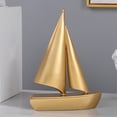 thumbnail image 2 of Figura de velero nórdico, modelo de velero artesanal, adorno, estatua de velero Dorado, 2 of 9