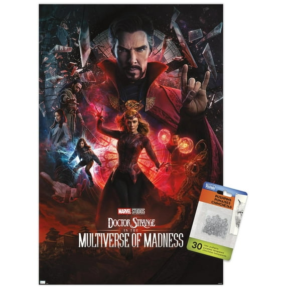 Marvel Doctor Strange in the Multiverse of Madness - One Sheet Variant Wall Poster with Push Pins, 14.725" x 22.375"