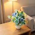 thumbnail image 6 of Blue Artificial Peony Bouquet Lifelike No Fade Flowers for Wedding Table Centerpiece Decor, by Bradem, 6 of 8