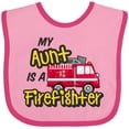 thumbnail image 3 of Inktastic My Aunt is a Firefighter with Fire Truck Boys or Girls Baby Bib, 3 of 4