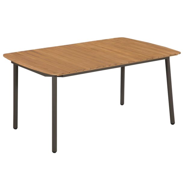Htovila Garden Table 59 X35 4 X28 3 Solid Acacia Wood And Steel Walmart Com Walmart Com