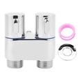thumbnail image 2 of 1 In 2 Out Double Control Valve,Copper Angle Valve Water Splitter Faucet Parts for Bathroom Toilet Bidet Balcony, 2 of 7