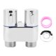 thumbnail image 2 of 1 En 2 Válvula De ángulo De Salida, Válvula De Parada De Doble Salida De Latón 2 Válvulas De Agua Con G1/2 Hilo Masculino Para El Bidet Bidet Fregadero, 2 of 7
