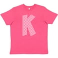 thumbnail image 3 of Inktastic Pink and White Polka Dots Letter K Youth T-Shirt, 3 of 5